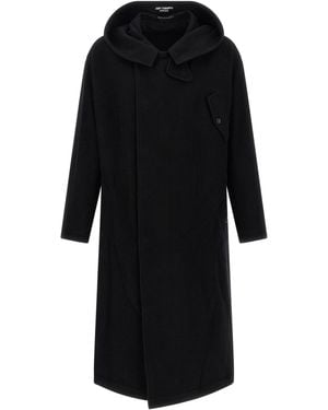 Yohji Yamamoto Hooded Coat Trench E Impermeabili Nero-Uomo