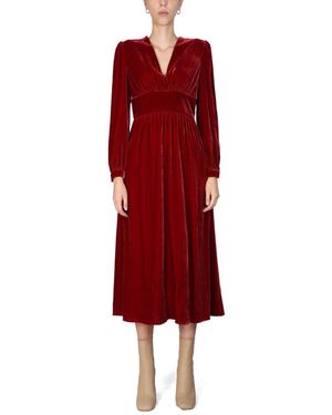 Moschino Panné Velvet Dress - Red