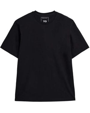 Y-3 Back Graphic Print Cotton T-shirt - Black