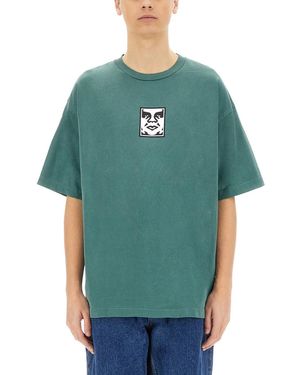 Obey "Icon Face" T-Shirt-Uomo - Verde