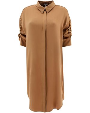 Loewe Longline Chemisier Dress Chain Detail - Brown