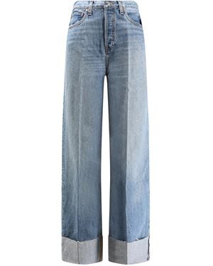 RE/DONE Jeans With Raw Cut Cuff - Blue