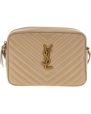 Saint Laurent Lou Crossbody Bags Beige - Natural