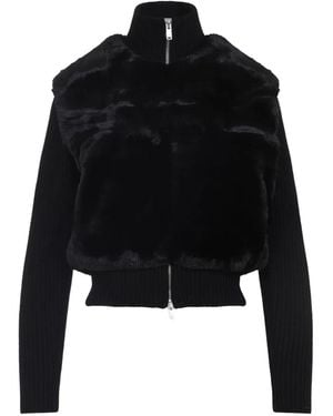 Moose Knuckles Maglia Dua Bunny Con Collo Alto-Donna - Nero
