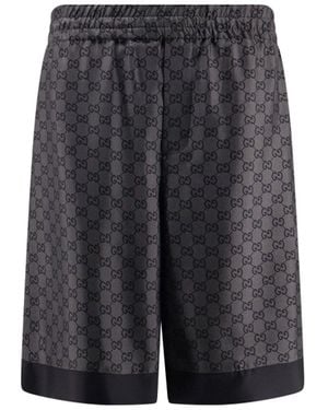 Gucci Gg Silk Shorts - Grey