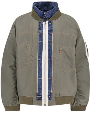 Sacai Fabric Coats - Blue