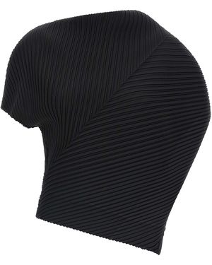 Issey Miyake Soft Fold Pleats Tops - Black