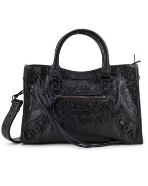 Balenciaga Le City Small Leather Shoulder Bag - Black