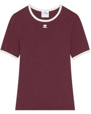Courreges T-Shirt Heritage Con Bordi A Contrasto-Donna - Viola