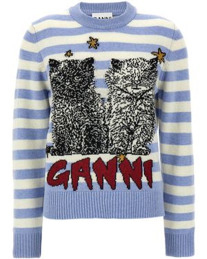 Ganni Cat Maglioni-Donna - Blu