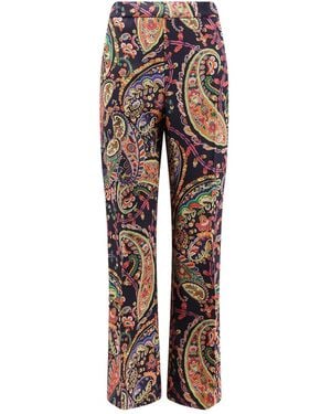 Etro Multicolour Fabric Trousers - Brown