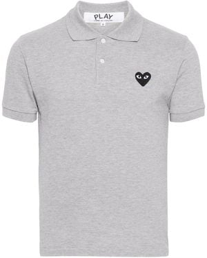 COMME DES GARÇONS PLAY Heart Cotton Polo Shirt - Grey
