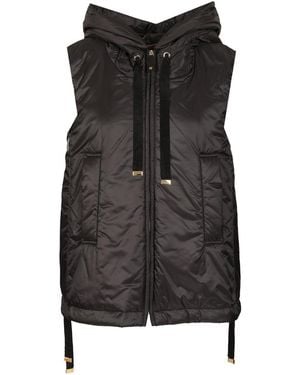 Max Mara Padded Gilet With Hood Coats - Black