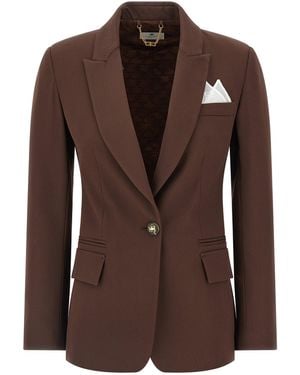 Elisabetta Franchi Pocket Blazer Blazers Marrone-Donna