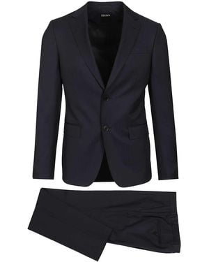 ZEGNA Pinstriped Suit Dresses - Blue