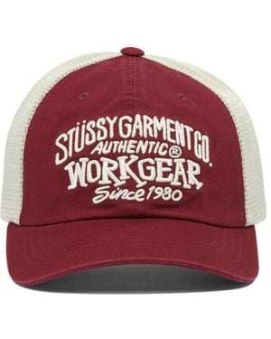 Stussy Lp Workgear Strapback Cap Hats Bordeaux - Red