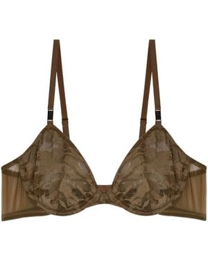 Diesel X Fenty By Rihanna Camo-Lace-Plunge-Bra - Brown
