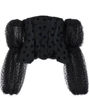 Stella McCartney Polka Dot Mesh Top - Black