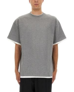 Tシャツ・カットソー Jil Sander Black Double-Layers T-shirt in Cotton Man Jil Sander Black Double-layers T-shirt In Cotton Man | ModeSens