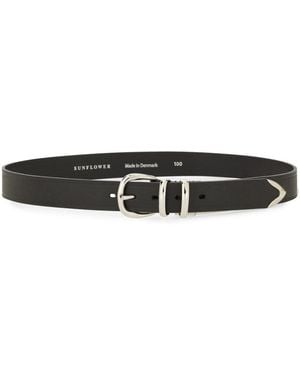 sunflower Leather Belt - Black