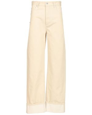 Bottega Veneta Contrast Cuff Jeans Bianco-Donna - Neutro