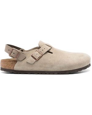 Birkenstock Zoccolo in morbida pelle scamosciata - Neutro