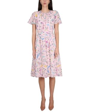 Moschino "heels And Flowers" Dress - Pink