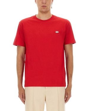 Valentino Garavani T-Shirt With Signature Vlogo - Red