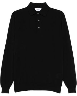Lardini Long-Sleeved Wool Polo - Black