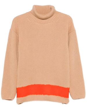 MSGM Maglione A Collo Alto Con Dettaglio Colorblock-Donna - Arancione