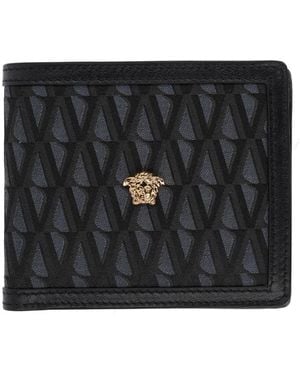 Versace Portafogli Con Logo - Black