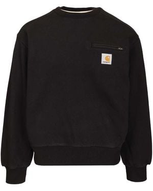 Carhartt Detroit Sweat Cotton Stone Washed Sweatshirts Black