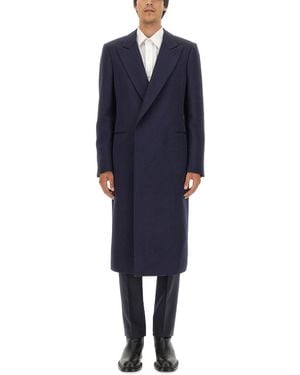 McQueen Double-Breasted Wool Jacket - Blue