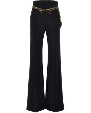 Elisabetta Franchi Logo Charms Belted Pantaloni Nero