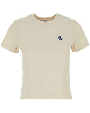 【送料&関税込】Burberry Sand Cotton T-shirt Burberry Sand Cotton T-Shirt in Natural | Lyst