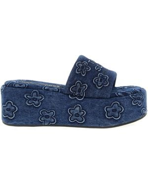 Marc Jacobs The Puffy Daisy Denim Platform Sandal Sandali Blu-Donna
