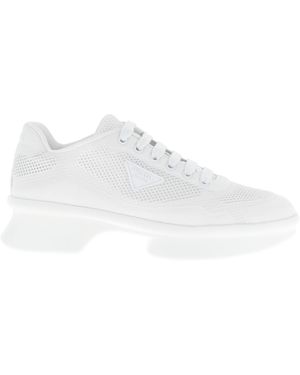 Prada Mesh Sneakers Bianco-Donna