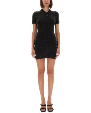 Alexander Wang Mini Dress With Polo Collar - Black
