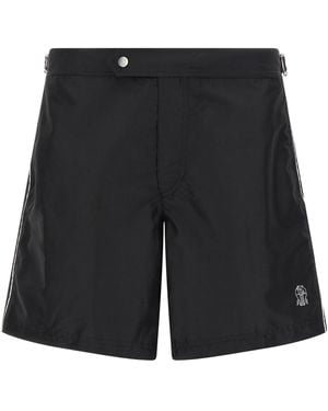 Brunello Cucinelli Logo Swimsuit Beachwear White/black