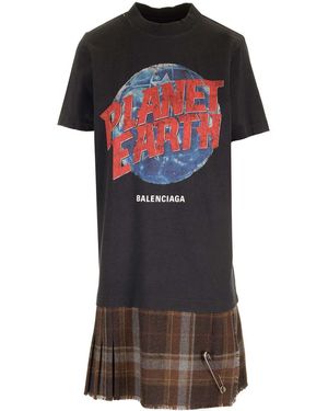 Balenciaga Layered Planet Earth Dresses Multicolour