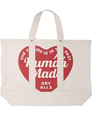 Human Made Logo Tote Bag Shoulder Bags - Pink