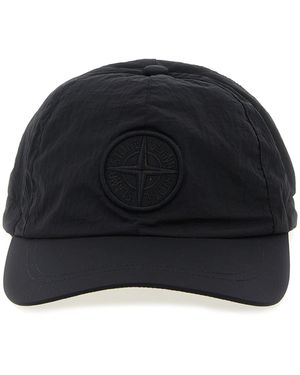 Stone Island Logo Patch Cap Cappelli Nero-Uomo