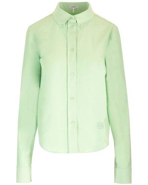 Loewe Slim Fit Cotton Shirt Shirts - Green