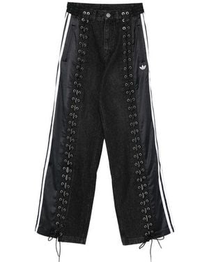 adidas Originals Pantaloni Nero, Bianco-Donna