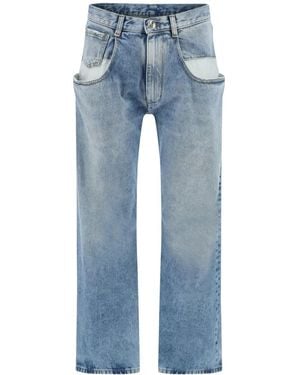Maison Margiela Straight Leg Jeans With Contrasted Pockets - Blue