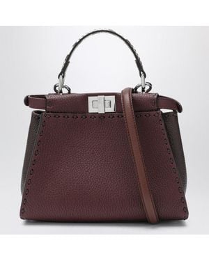 Fendi Burgundy And Peekaboo Mini Bag - Purple