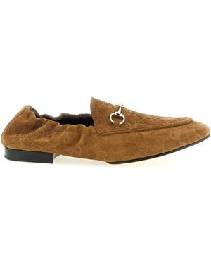Gucci Gg Suede Loafers - Brown