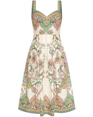 Etro Strappy Dress With Decorative Print - White