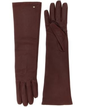Max Mara Afidee Guanti Bordeaux-Donna - Marrone