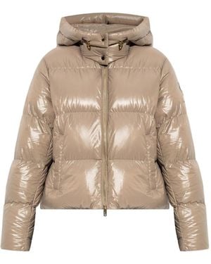 Moose Knuckles Detachable Hood Shiny Shell Down Jacket - Natural